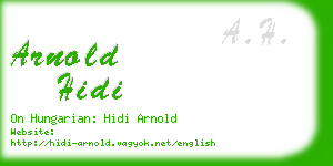 arnold hidi business card